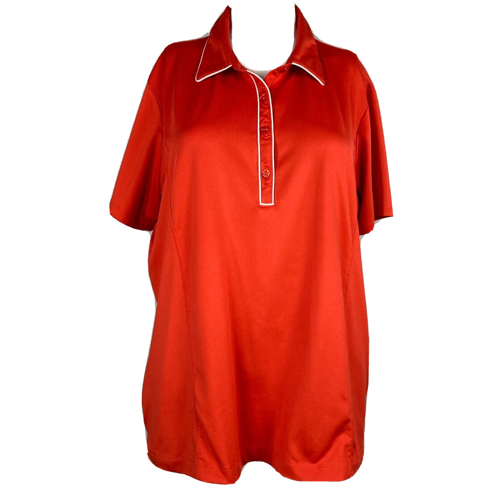 EP Pro Polo Shirt Womens Sz XL Red Tour Tech Short Sleeve Golf Stretch Collar
